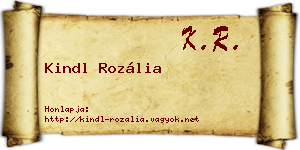 Kindl Rozália névjegykártya